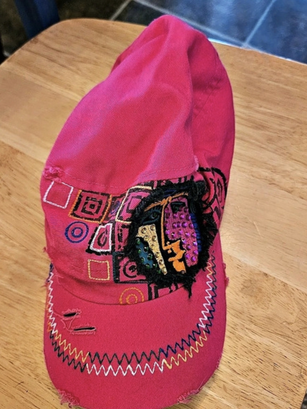 Embroidered Pink Hat - Picture 1 of 1